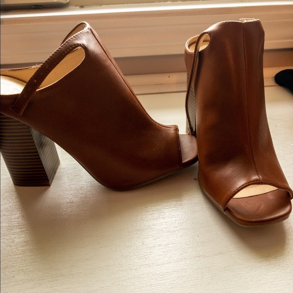 Peep toe booties